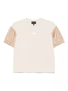 Emporio Armani Kids футболка с логотипом, нейтральный цвет