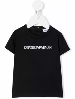Emporio Armani Kids футболка с логотипом, синий