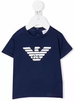 Emporio Armani Kids футболка с логотипом, синий