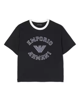 Emporio Armani Kids футболка с логотипом, синий