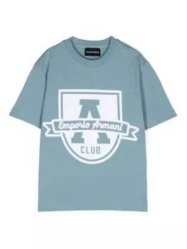 Emporio Armani Kids футболка с логотипом, синий