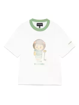 Emporio Armani Kids футболка с нашивкой, белый