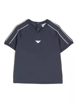 Emporio Armani Kids футболка с нашивкой-логотипом, синий
