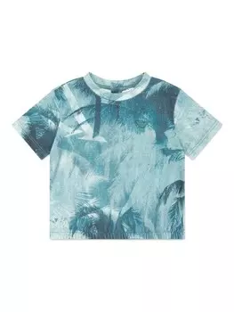 Emporio Armani Kids футболка с принтом, синий