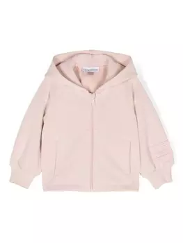 Emporio Armani Kids худи на молнии с нашивкой-логотипом, розовый