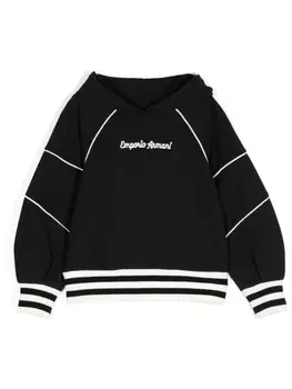 Emporio Armani Kids худи с вышитым логотипом, синий