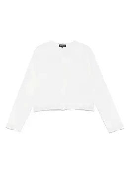 Emporio Armani Kids кардиган с жаккардовым логотипом, белый