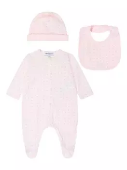 Emporio Armani Kids комплект для новорожденного с жаккардовым узором, розовый