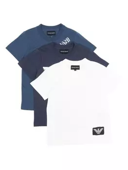 Emporio Armani Kids комплект футболок с логотипом, синий