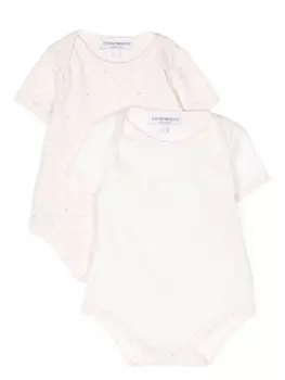 Emporio Armani Kids комплект из двух боди с логотипом, розовый