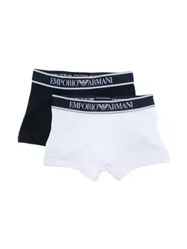 Emporio Armani Kids комплект из двух боксеров с логотипом, синий