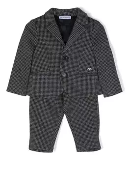 Emporio Armani Kids костюм в ломаную клетку, серый