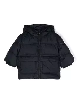 Emporio Armani Kids куртка с логотипом-жаккардом, синий