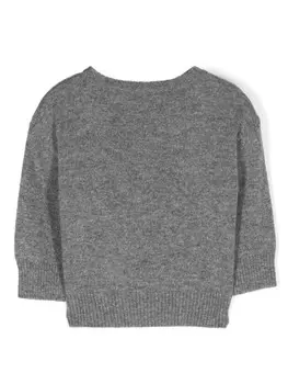 Emporio Armani Kids меланжевый джемпер с логотипом, серый