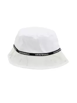 Emporio Armani Kids панама с логотипом, белый