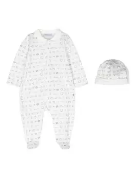 Emporio Armani Kids пижама с принтом, белый
