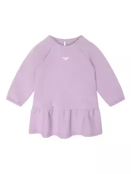 Emporio Armani Kids платье из джерси с логотипом, фиолетовый