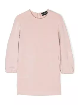 Emporio Armani Kids платье из джерси с нашивкой-логотипом, розовый