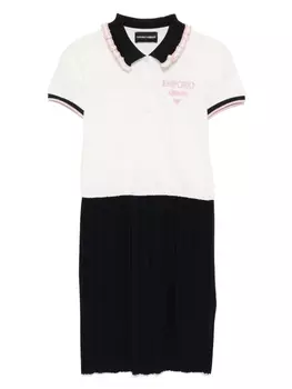 Emporio Armani Kids платье с вышитым логотипом, белый