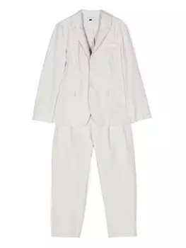 Emporio Armani Kids полосатая рубашка из сирсакера, серый