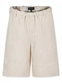Emporio Armani Kids полосатые шорты прямого кроя, серый