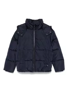 Emporio Armani Kids пуховик с капюшоном, синий