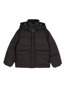 Emporio Armani Kids пуховик с логотипом, черный