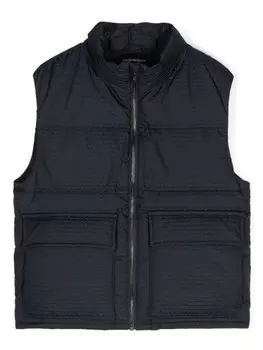Emporio Armani Kids пуховик с логотипом, синий
