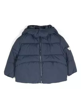 Emporio Armani Kids пуховик с логотипом, синий