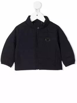 Emporio Armani Kids пуховик с логотипом, синий