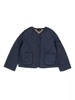 Emporio Armani Kids пуховик со вставками, синий