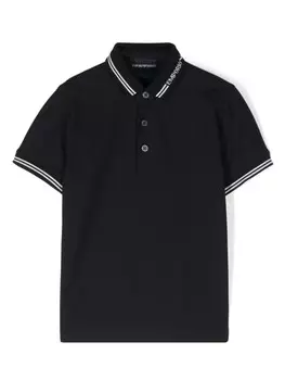 Emporio Armani Kids рубашка поло с логотипом, синий