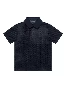 Emporio Armani Kids рубашка поло с набивным логотипом, синий