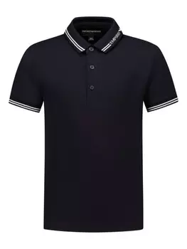 Emporio Armani Kids рубашка поло с вышитым логотипом на воротнике, синий