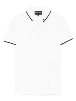 Emporio Armani Kids рубашка поло с вышитым логотипом, белый