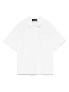 Emporio Armani Kids рубашка поло с вышитым логотипом, белый