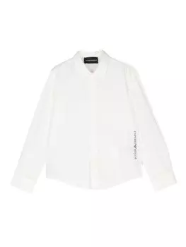 Emporio Armani Kids рубашка с логотипом, белый