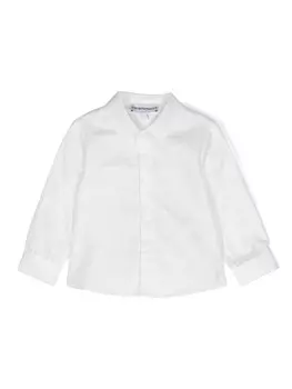 Emporio Armani Kids рубашка с логотипом-жаккардом, белый