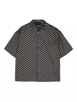 Emporio Armani Kids рубашка с монограммой, зеленый