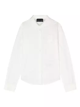 Emporio Armani Kids рубашка с вышитым логотипом, белый