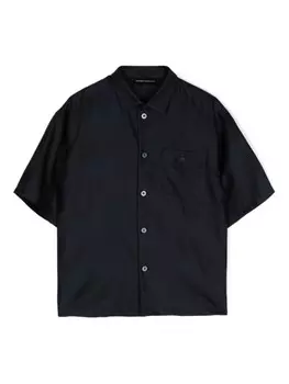 Emporio Armani Kids рубашка в полоску, синий