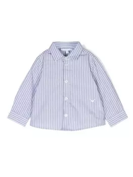 Emporio Armani Kids рубашка в полоску, синий