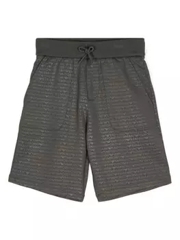 Emporio Armani Kids шорты с монограммой, зеленый