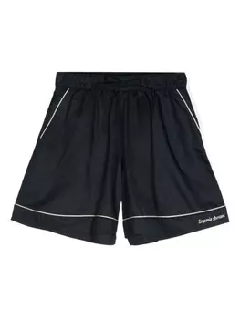 Emporio Armani Kids шорты с вышитым логотипом, синий