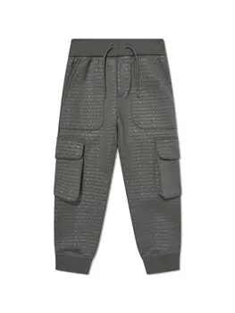 Emporio Armani Kids спортивные брюки карго с принтом логотипа по всей поверхности, зеленый