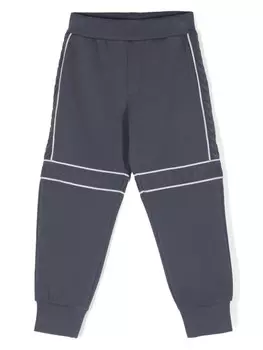 Emporio Armani Kids спортивные брюки с логотипом на ленте, синий