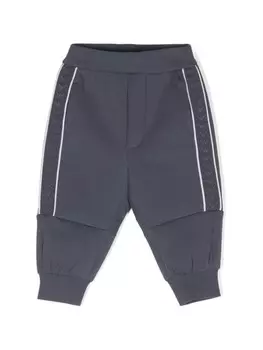 Emporio Armani Kids спортивные брюки с логотипом на ленте, синий