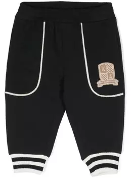 Emporio Armani Kids спортивные брюки с нашивкой-логотипом, синий
