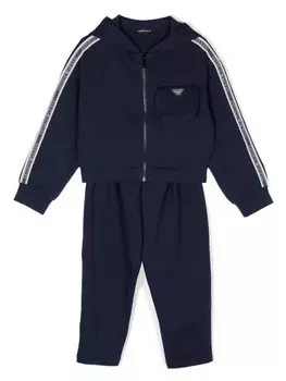 Emporio Armani Kids спортивные брюки с нашивкой-логотипом, синий