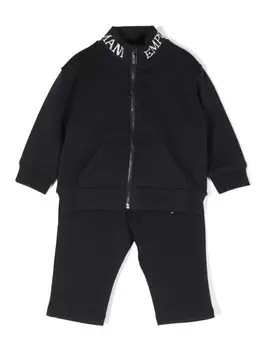 Emporio Armani Kids спортивный костюм с логотипом-интарсией, синий